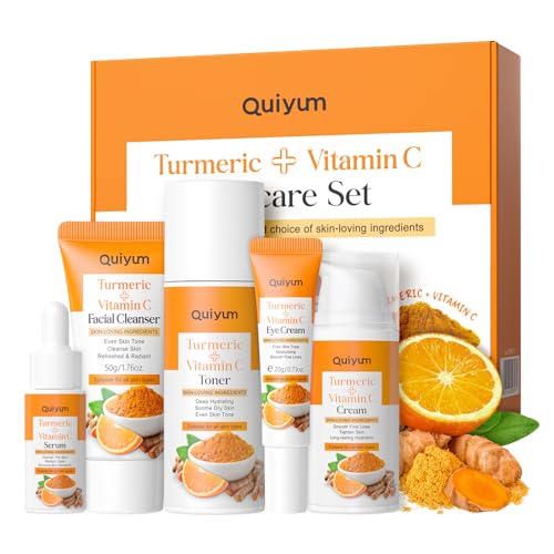 Turmeric Vitamin C Skin Care Set, 5PCS Beauty Routine for Women - Product Imagery