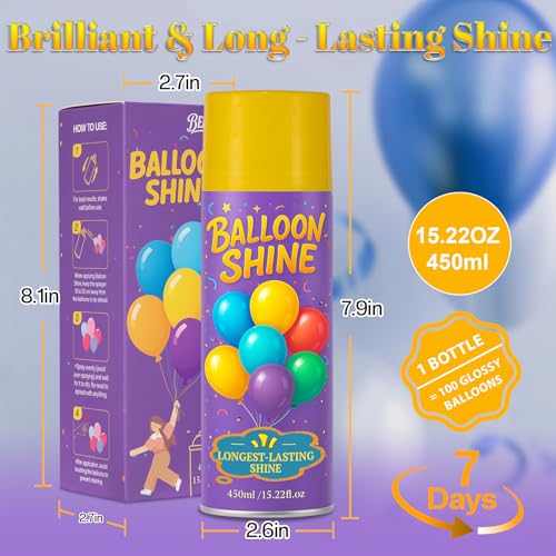 Balloon Shine Spray for Party : 15 oz Balloons Spray Silicone - Product Imagery