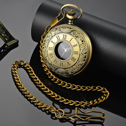 Vintage Pocket Watch Roman Numerals Scale Quartz Pocket Watches - Product Imagery