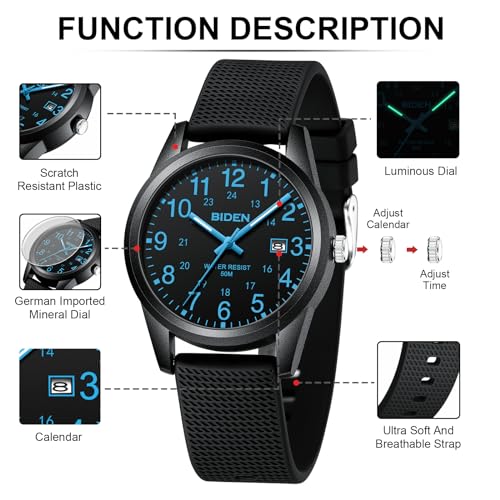 LN LENQIN Mens Watches Analog Quartz Sports Waterproof Watch for - Product Imagery