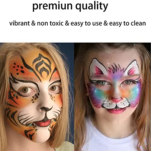 12 PCS Glow Face Body Paint, Glow In The Dark Under UV Black - Product Imagery