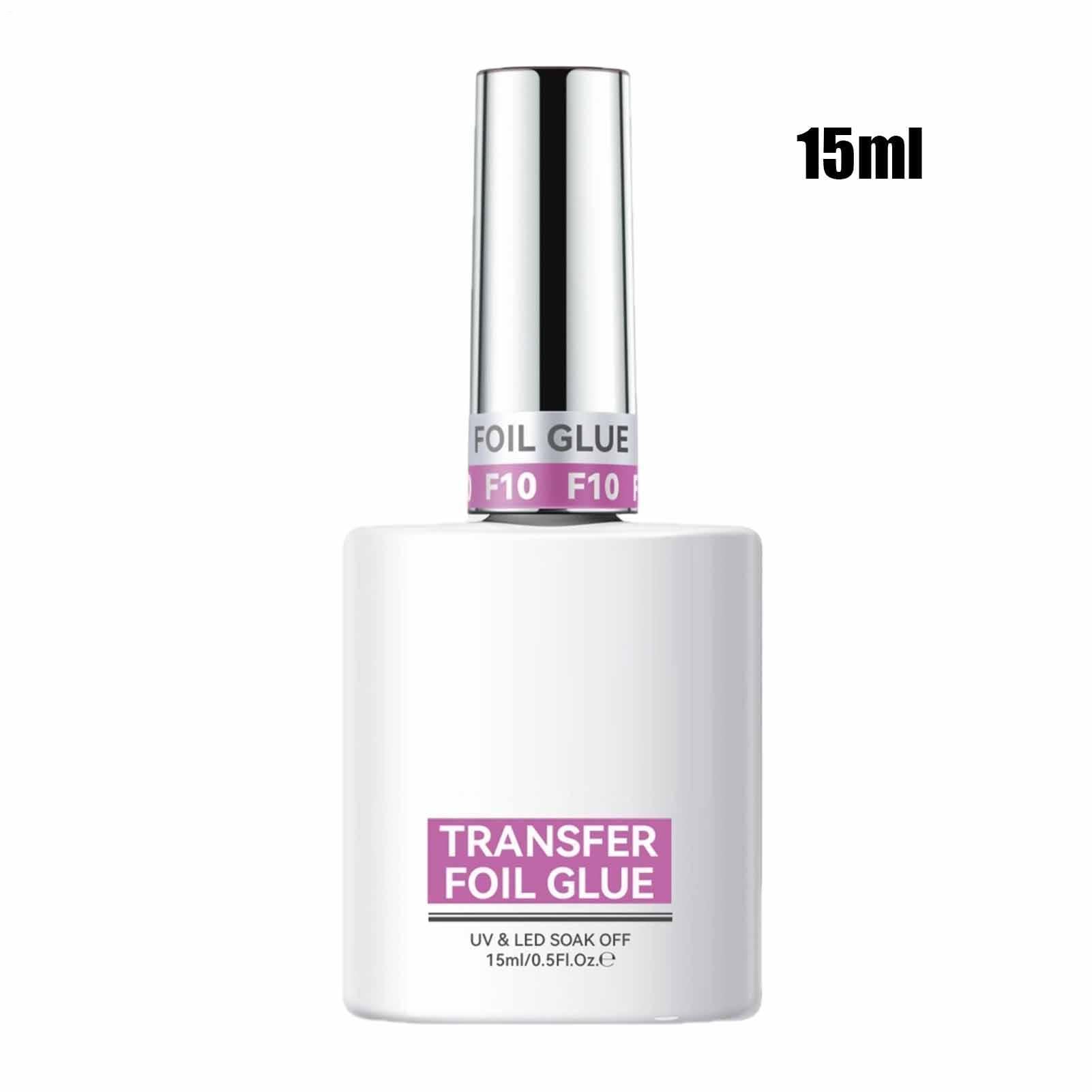 Fine foil gel transfer for nails with smooth brush application, designed for resin base cosmetics and bonding adhesive use.