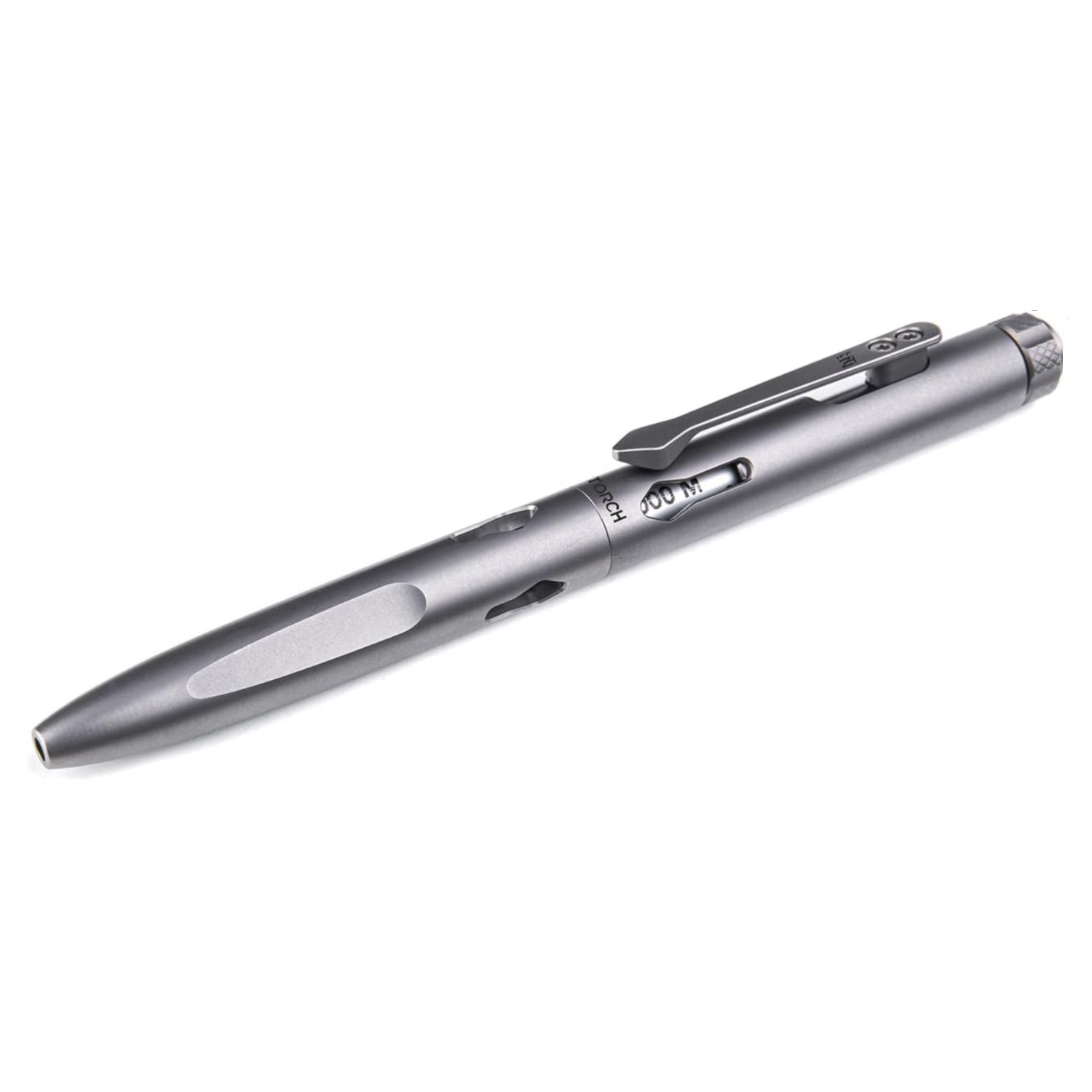 NEXTORCH NP11 Ti Bolt Action Tactical Pen with ceramic bead glass breaker head, featuring a sleek titanium finish and sturdy design.