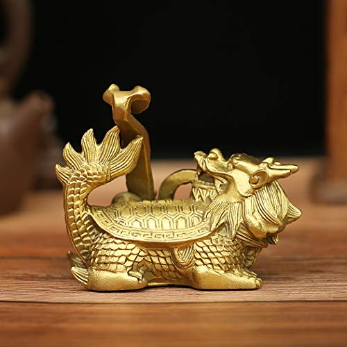 BRASSTAR 3.8"(H) Feng Shui Ruyi Longevity Dragon Turtle/Tortoise - Product Imagery