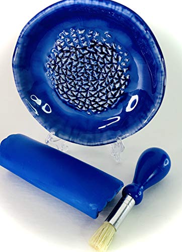 Premium Ceramic Garlic Grater Plate Set - Blue Ocean Glazed - Product Imagery