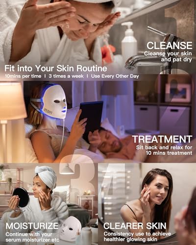 4D LED Red Light Therapy Mask for Face Skin Glowing,630nm Led - Product Imagery