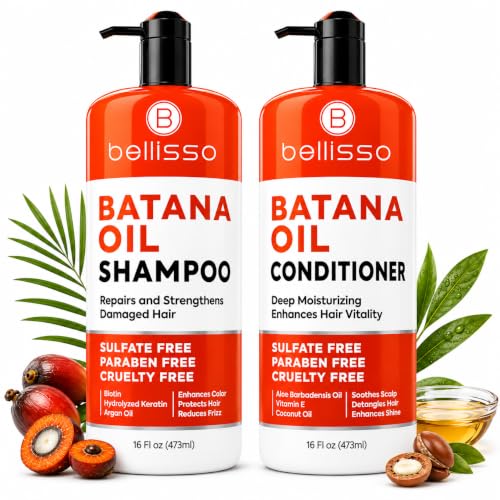BELLISSO Batana Oil Shampoo and Conditioner Set - Thickening Hair Products and - BELLISSO Official Product View 1