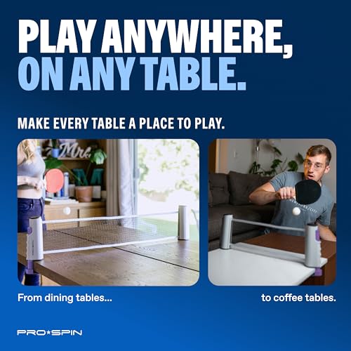 PRO-SPIN Portable Ping Pong Set with Retractable Ping Pong Net - Product Imagery