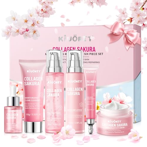 Sakura Skin Care Set - 6 PCS Cherry Blossom Skin Care Kit with - Product Imagery
