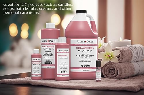 Aroma Depot 16 oz. Strawberry Fragrance Oil I Perfume I Skin - Product Imagery