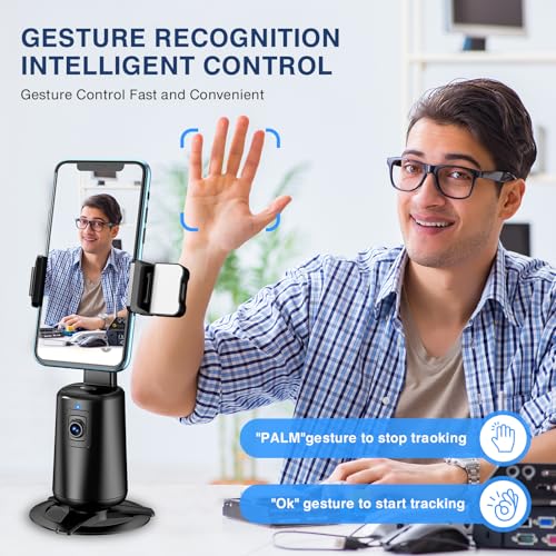 Auto Face Tracking Tripod 360° Rotating Cell Phone Photo and - Product Imagery
