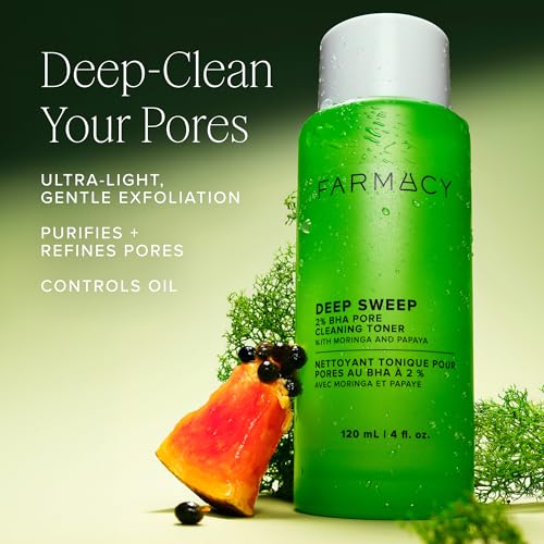 Farmacy 2% Salicylic Acid Toner for Face - Deep Sweep BHA Liquid - Product Imagery