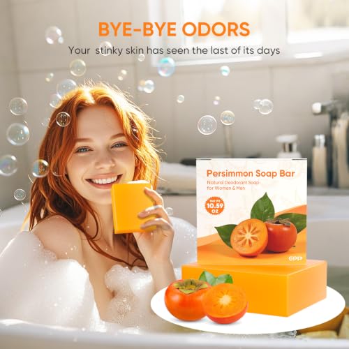PNNP 3 PCS Persimmon Soap Bar for Body Odor Control, 3.53oz/per - Product Imagery