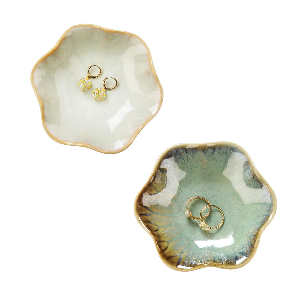 JAMEND CLXP Ring Dish, Kiln Glaze Jewelry Trinket Tray, Gifts for Women I Lotus - JAMEND CLXP Official Product View 9