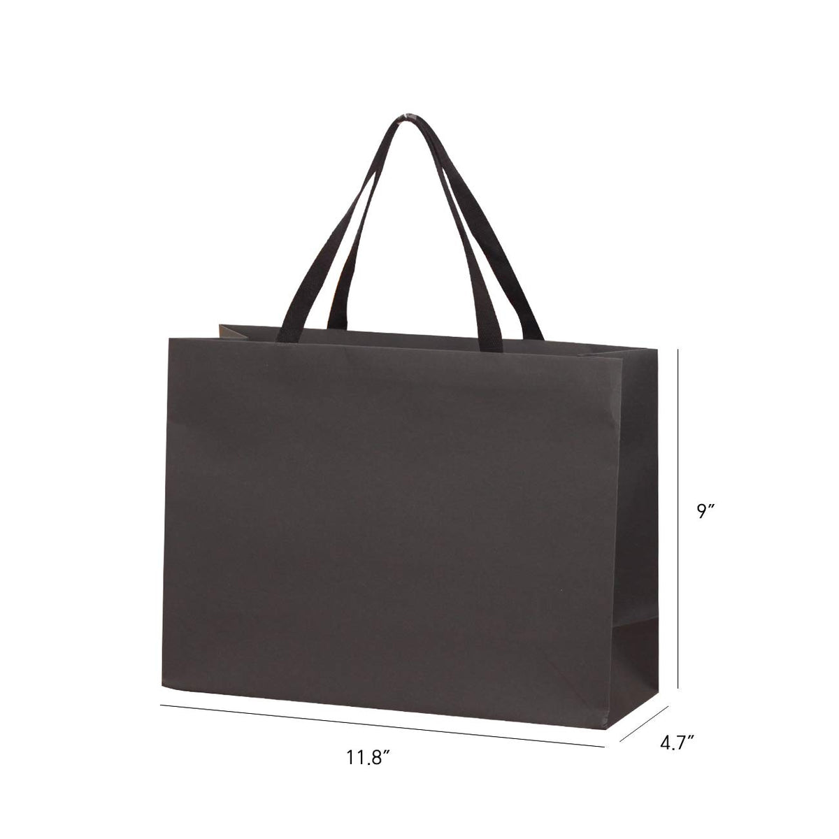 12pcs 11 8x4 7x9 Medium Size Black Paper Bags with Black - PAPERIST Official Imagery - 3
