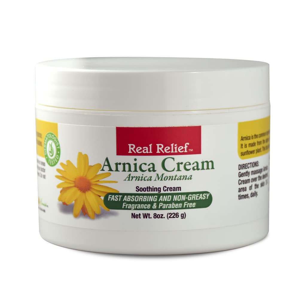 Real Relief Arnica Cream 8oz – Natural Hypoallergenic Cream
