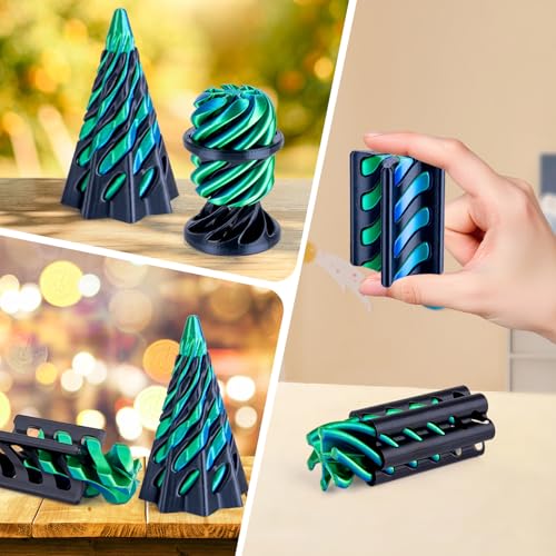 4 Pack Impossible Cone Fidget Toy, 3D Printed Spiral Pyramid - Product Imagery