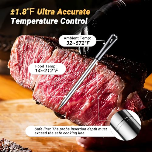 Wireless Meat Thermometer with 4 Probes, INKBIRD WiFi Meat - Product Imagery