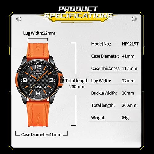 NAVIFORCE Waterproof Watch for Men Women, Analog Auto Date - Product Imagery