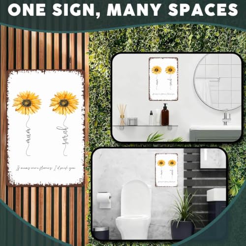 8x12 Inch Aluminum Sunflower Wall Decor, If Mums Were Flowers - Product Imagery