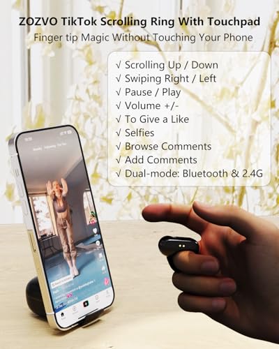 Tiktok Scrolling Ring,Air Finger Ring Mouse with a - Product Imagery