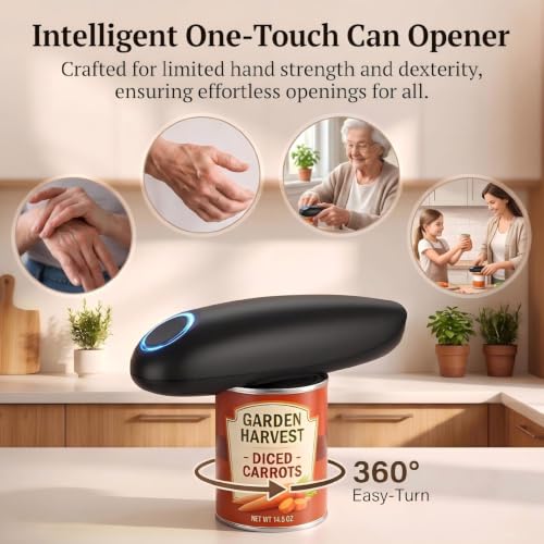 Electric Can Opener, One-Touch Automatic Handheld Can - Product Imagery