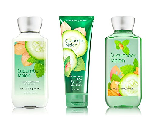 Bath Body Works Signature Collection Cucumber Melon 3 Piece - Bath & Body Works Official Imagery - 1