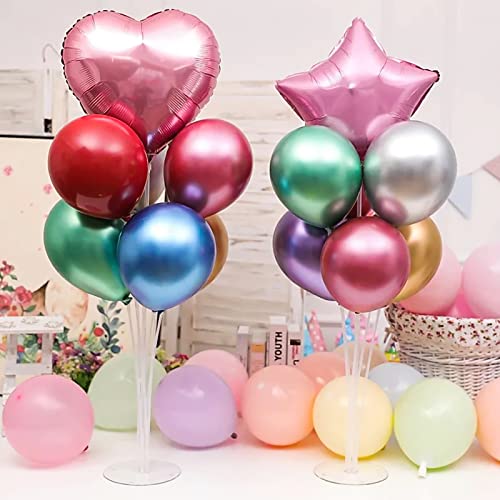 4 Sets Balloon Stand Kits, Balloon Sticks Holder with Base for - Product Imagery