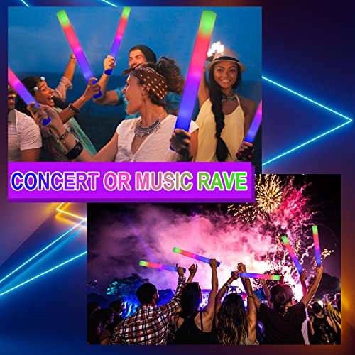 Glow Sticks Bulk, 20 Pack LED Light Up Foam Sticks 3 Modes Color - Product Imagery