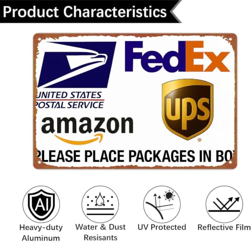 8x12 Inch Aluminum Sign, Please Place Packages Here Delivery - Product Imagery