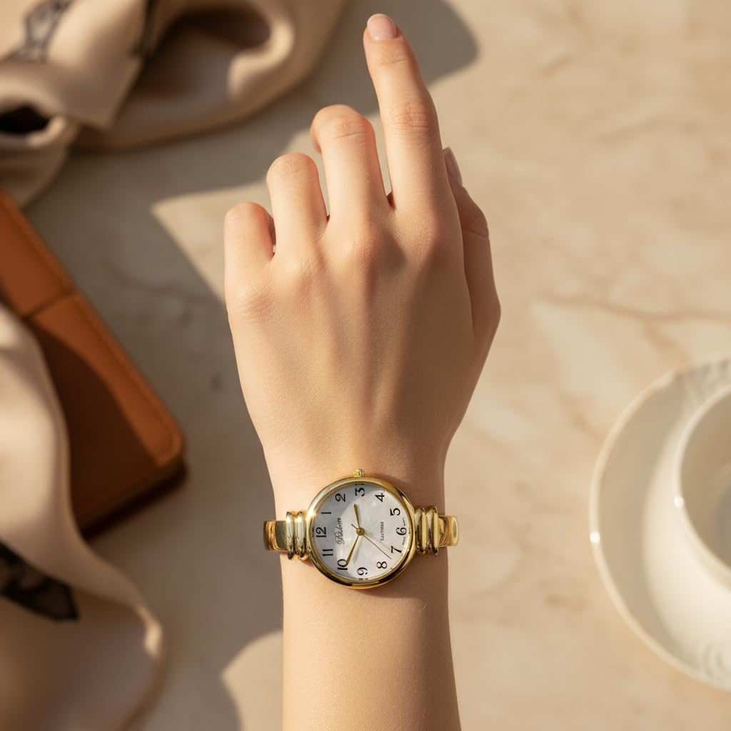 Original Mother of Pearl Cuff Bracelet Watch for Women with - Blekon Official Imagery - 7
