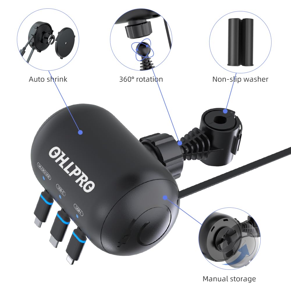 OHLPRO Multi Car Retractable Backseat 3 in 1 Car Charging - OHLPRO Official Imagery - 5