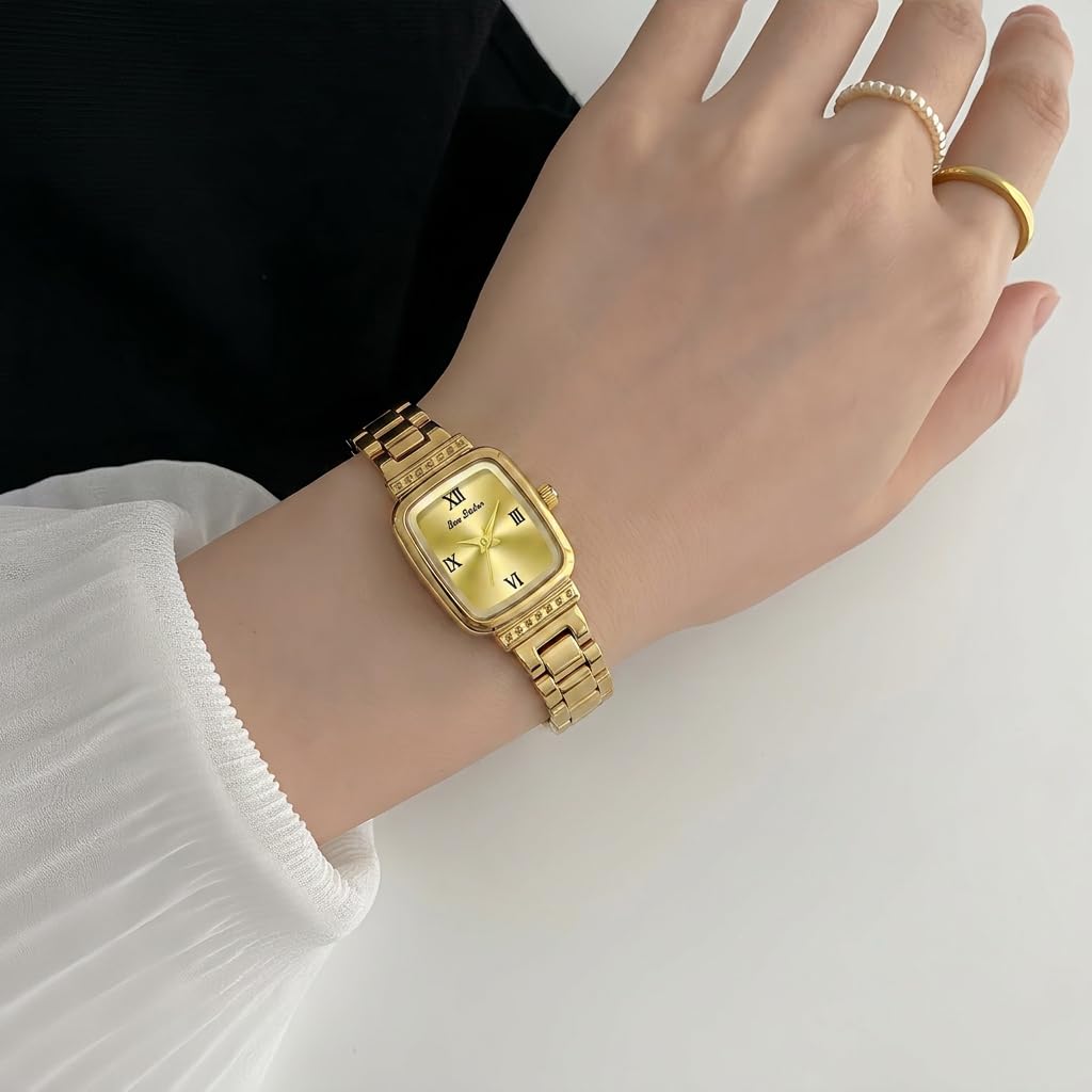 FANMIS Dainty Square Watch for Women Small Gold Bracelet - FANMIS Official Imagery - 3