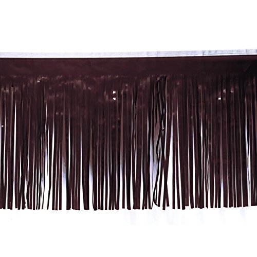 Anderson's Vinyl Brown Fringe, 15" x 10' Shiny Decorative Trim - Product Imagery