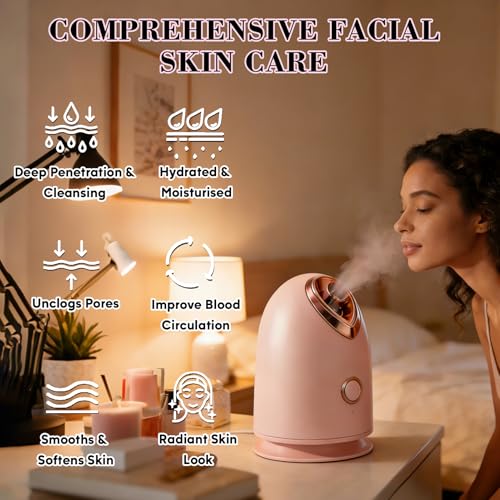 Facial Steamer Spa Kit with 17 Skin Care Tools, Nano Ionic Face - Product Imagery