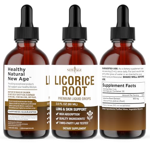 NEW AGE Licorice Root Tincture - Digestive, Lung & Skin Support - Product Imagery