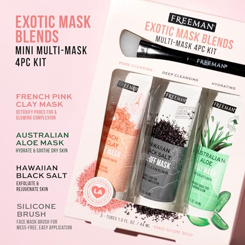 Freeman Exotic Blends Facial Mask 4 Piece Set, Peel-Off & Jelly - Product Imagery