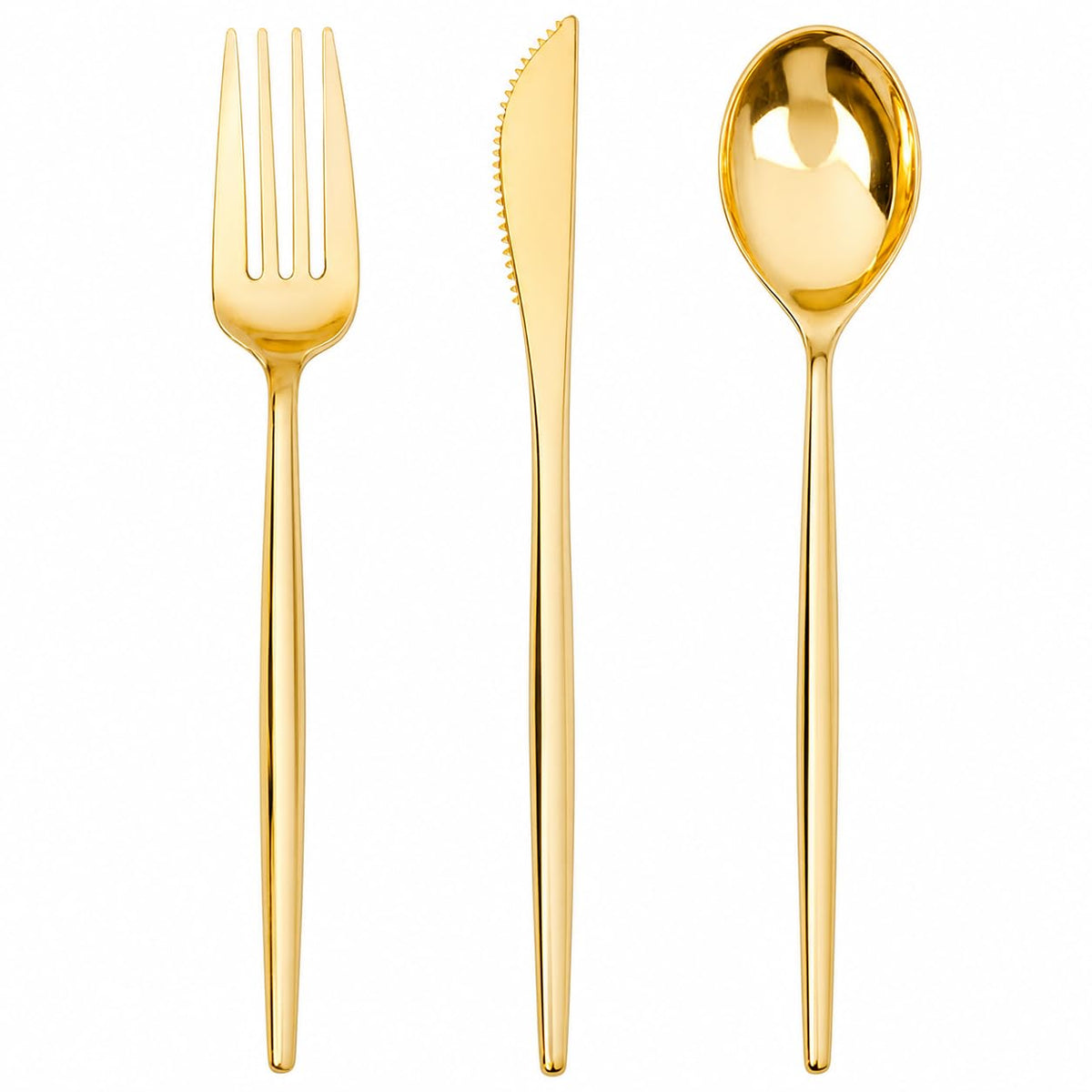 150 Piece Gold Plastic Silverware Heavy Duty Disposable - SUT Official Imagery - 1