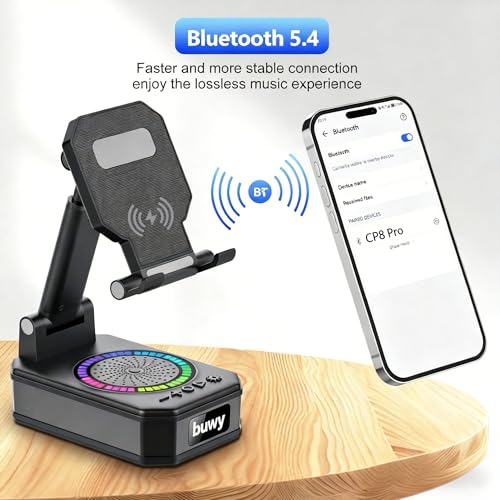 Wireless Charger Phone Stand with Bluetooth Speaker, Birthday - Product Imagery