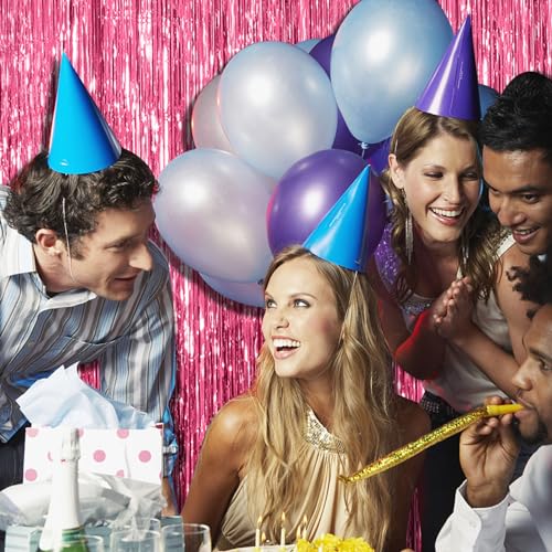 2 Pack Pink Backdrop Party Decorations Tinsel Curtain Party - Product Imagery