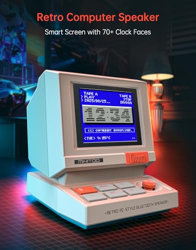 Divoom MiniToo Retro PC-Style Computer Speaker, Pixel Screen - Product Imagery