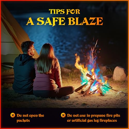 MEKER Fire Color Changing Packets - Fire Pit, Campfires, Outdoor - Product Imagery