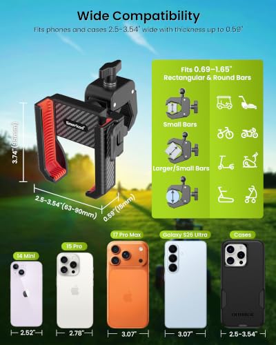 Golf Cart Phone Holder Mount, 3s Phone Clip Install 1s - Product Imagery