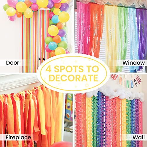 PartyWoo Pastel Crepe Paper Streamers 6 Rolls 492 FT Streamers - Product Imagery