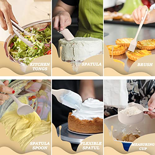 Mixing Bowls with Airtight Lids Set, 26PCS Stainless Steel Khaki - Product Imagery