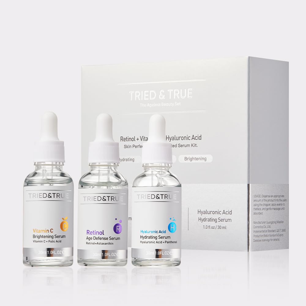 The Ageless Beauty Kit- Retinol Serum, Vitamin C Serum, and - Product Imagery