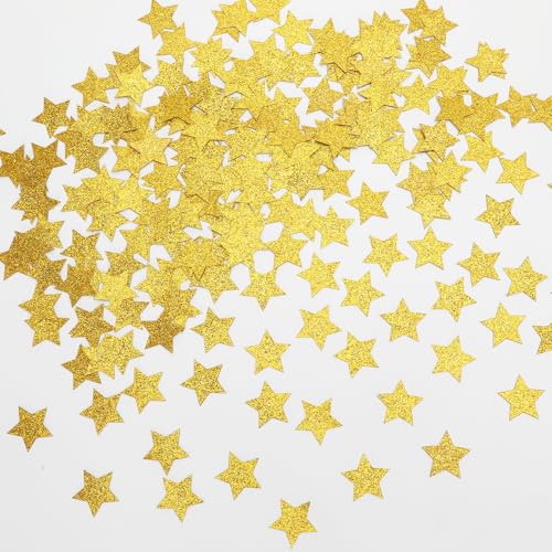 200 PCS Gold Stars Confetti 1 Inch Glitter Star Table Confetti - Product Imagery