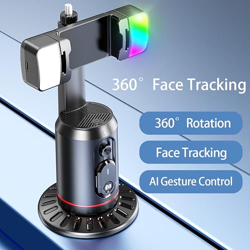 MQOUNY Auto Face Tracking Phone Holder, 360° Rotation Face Body - Product Imagery