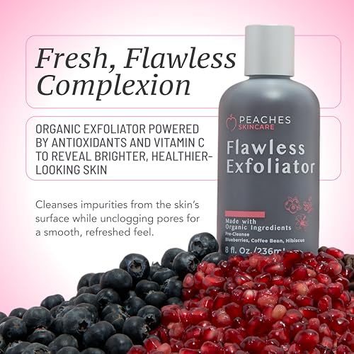 Peaches Skin Care Face Exfoliator Scrub - Vegan Daily Facial - Product Imagery
