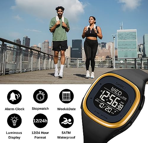 Gosasa Mens Minimalist Square Digital Watch Waterproof Wrist - Product Imagery